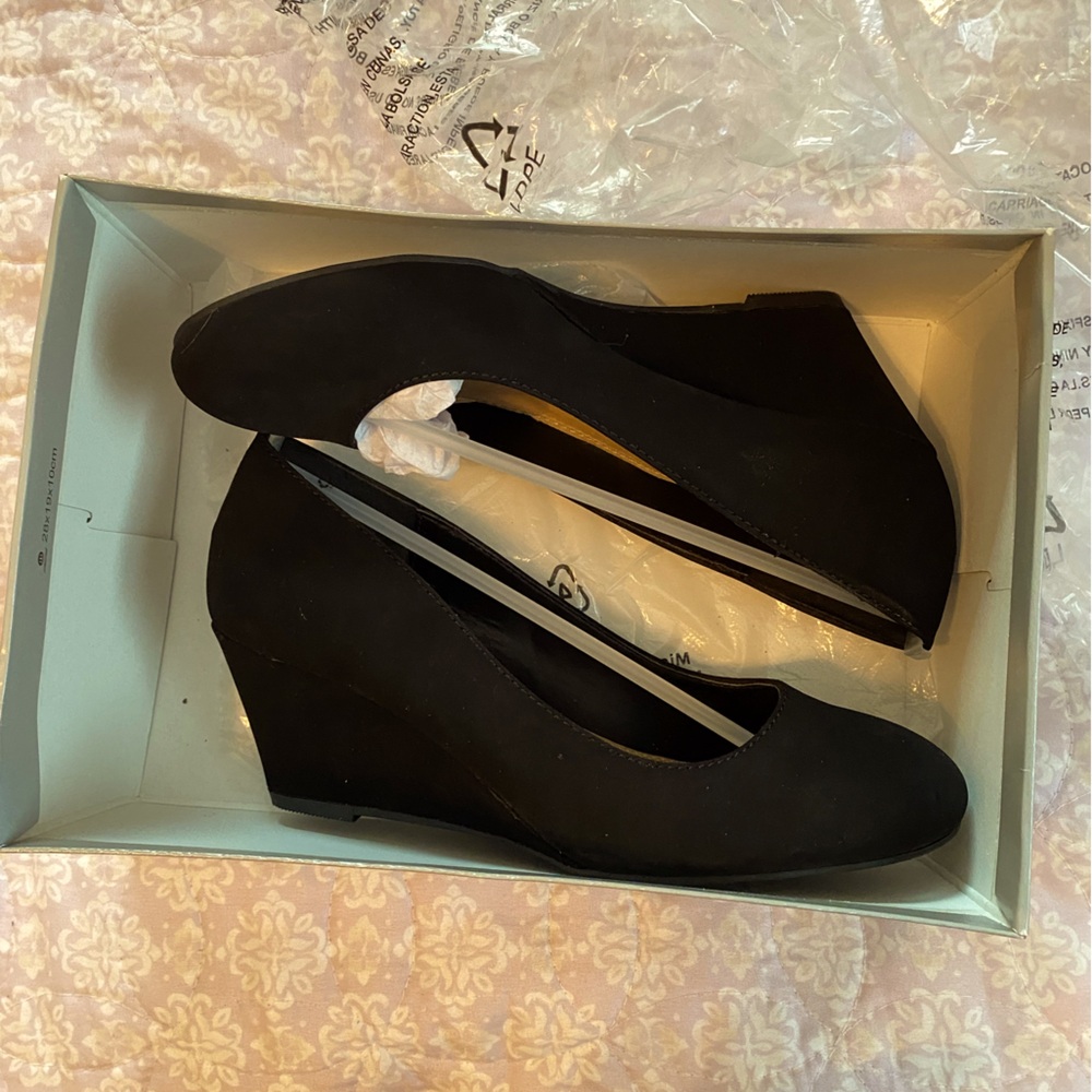 Black Suede Wedges